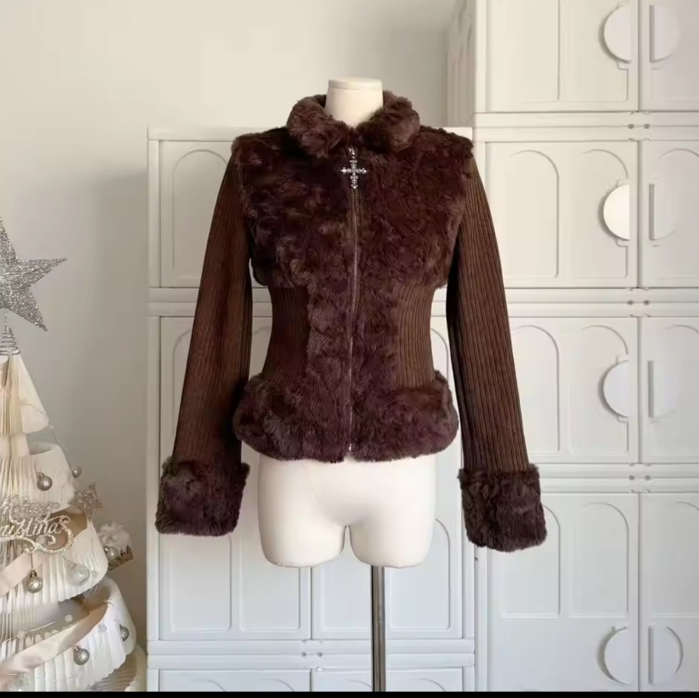 French Vintage Old Money Long Sleeve Cropped Sweaters Cardigan - Picture 2 of 7
